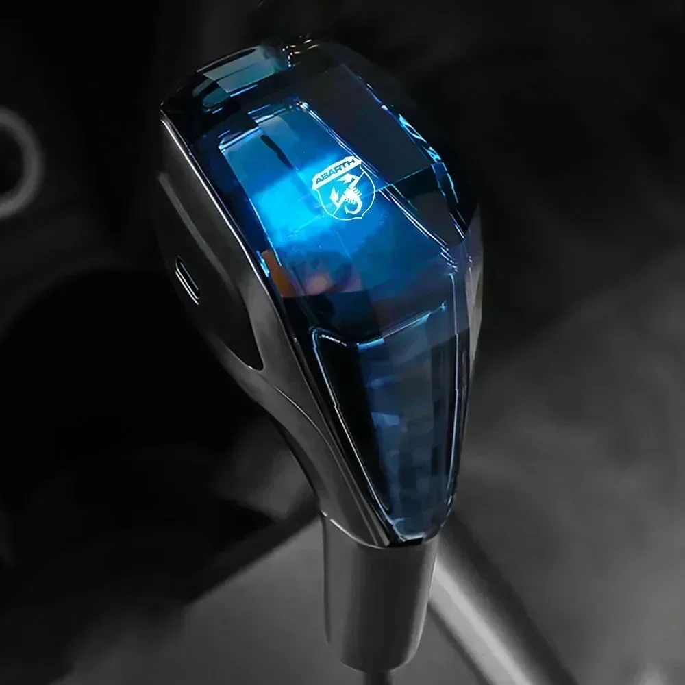 Car Universal Crystal Handle Gear Shift Knob Gear Head with LED For Fiat Abarth 695 695 Grande Punto evo Stilo 124 Spider 500C