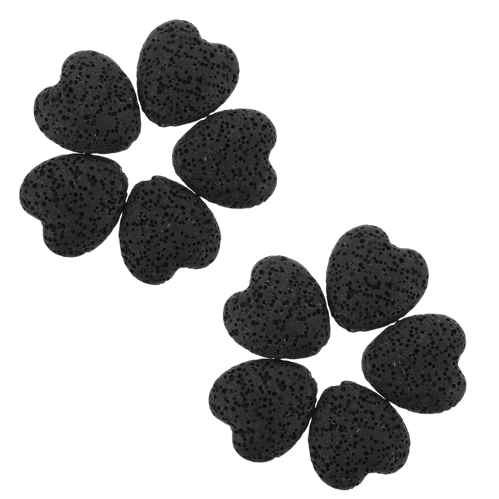 10Pcs Heart Shape Lava Rock Essential Oil Diffuser Stones Natural Aroma Beads Fireless Scent Diffuser for Aromatherapy Home Use