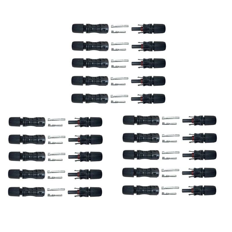 

15 Pairs Solar Male Female Connector 30A 1500V PV IP67 Photovoltaic Connection Plug Waterproof Spare Parts Accessories