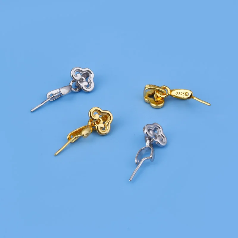 S925 فضة قلادة صغيرة رئيس اليشم قلادة QQ لتقوم بها بنفسك قلادة من اليشم قلادة فضية رئيس قلادة مشبك #1