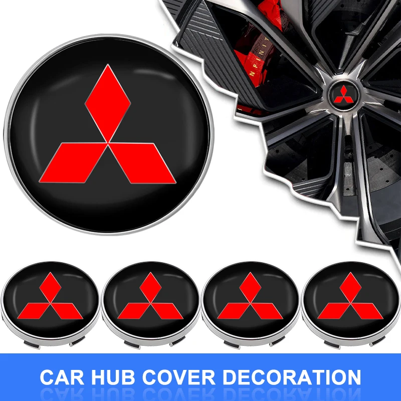 

Car Rim Cover Decal Tire Wheel Center Hub Cap Sticker Emblem Decal For Mitsubishi ralliart Lancer 9 10 ASX Outlander Pajero L200