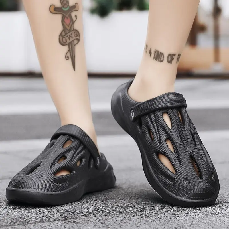 Sabot Living Room Slides Outdoor Platform Men's Shoe Male Slipper Beach Indoor Soft Walk Around Home House Hole Summer Sale Fun image 3