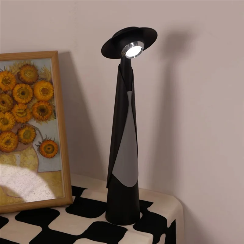 

AT63-Bedside Lamp With Built-In Charger Sleek Overlooking Table Light Vertical Design For Home