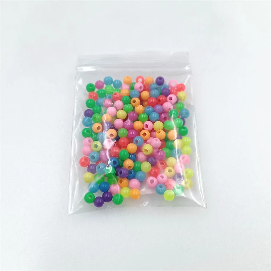 200 buah 4mm warna Solid bulat Mini longgar manik-manik DIY untuk kalung gelang liontin membuat perhiasan grosir