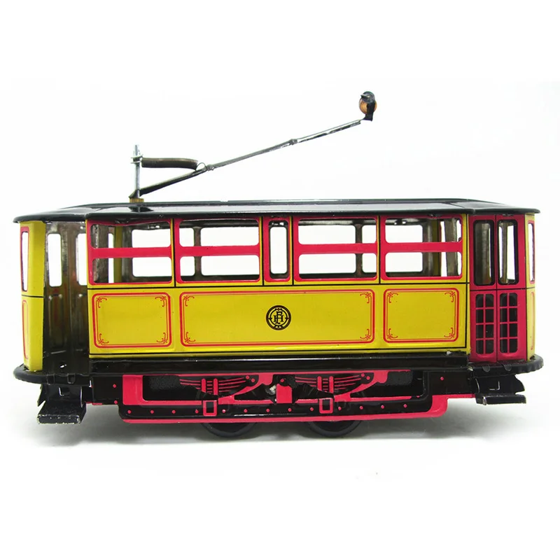 Retro wind up bonde ônibus relógio bonde brinquedo coleção vintage presente do miúdo