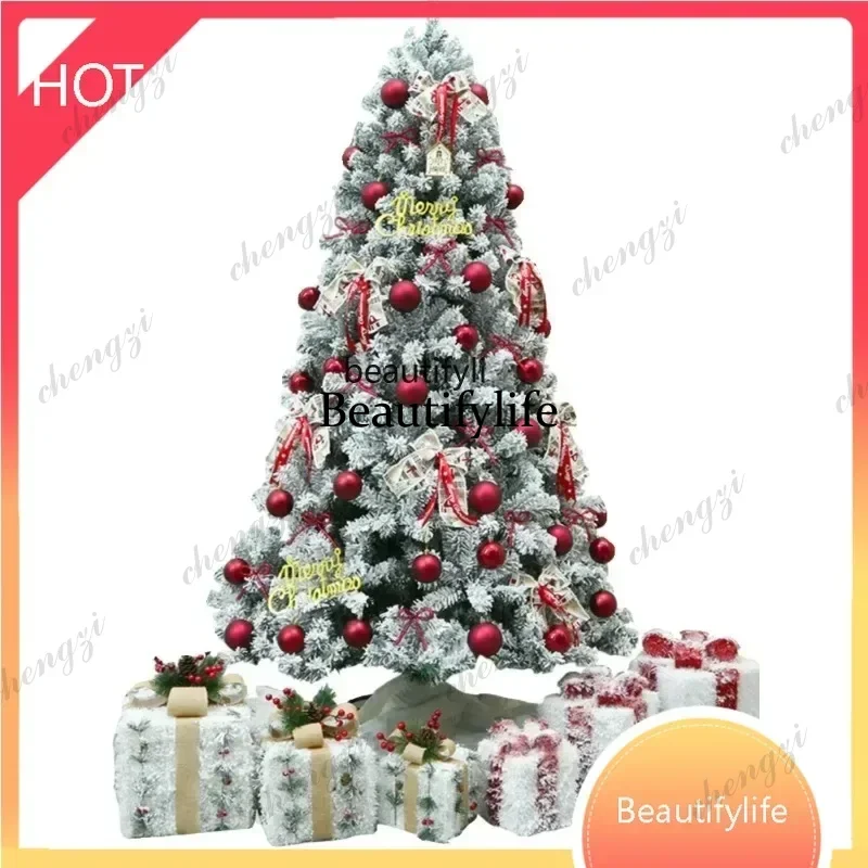 A95 New Christmas Ornaments Christmas Tree White Home Flocking 1.5/1 Pink Snow Arrangement