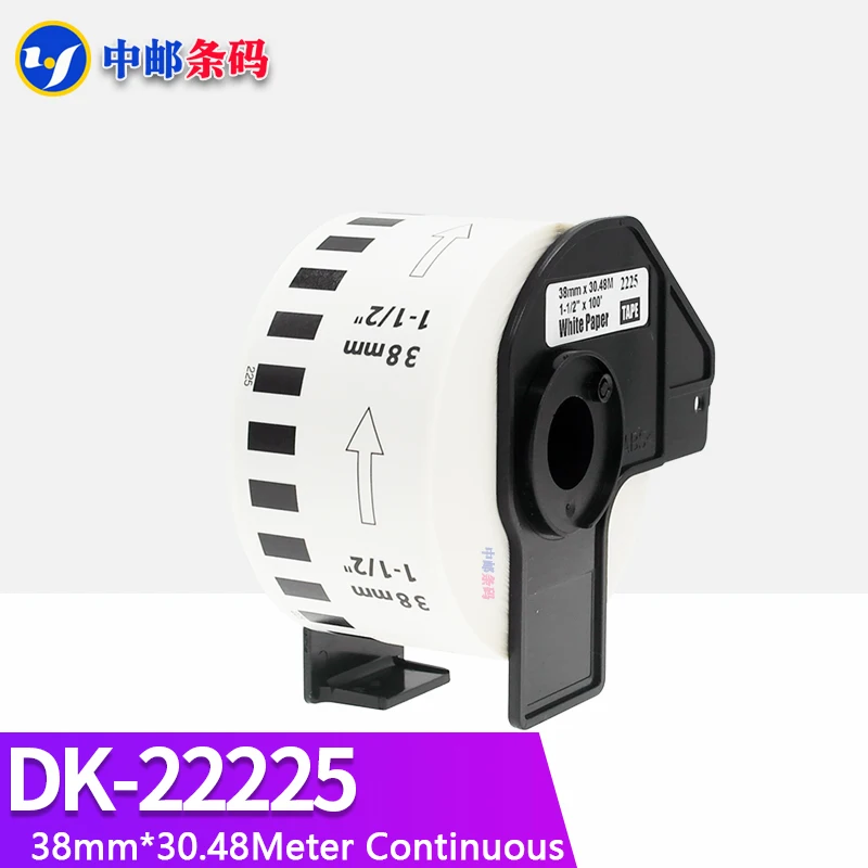 Imagem -05 - Compatível Dk22225 Label 38 mm 30.48m Contínuo para Impressora Térmica Brother Ql700 800 Todos Vêm com Suporte de Plástico 10 Rolos