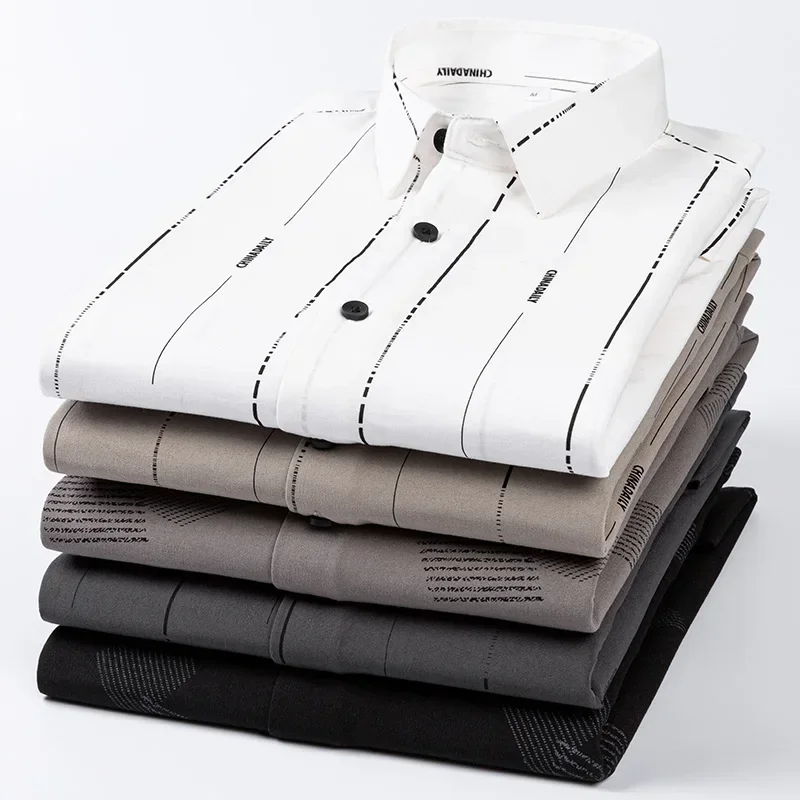 

Men's plaid classic simple breathable long-sleeved business anti-wrinkle slim casual comfortable street work formal wear