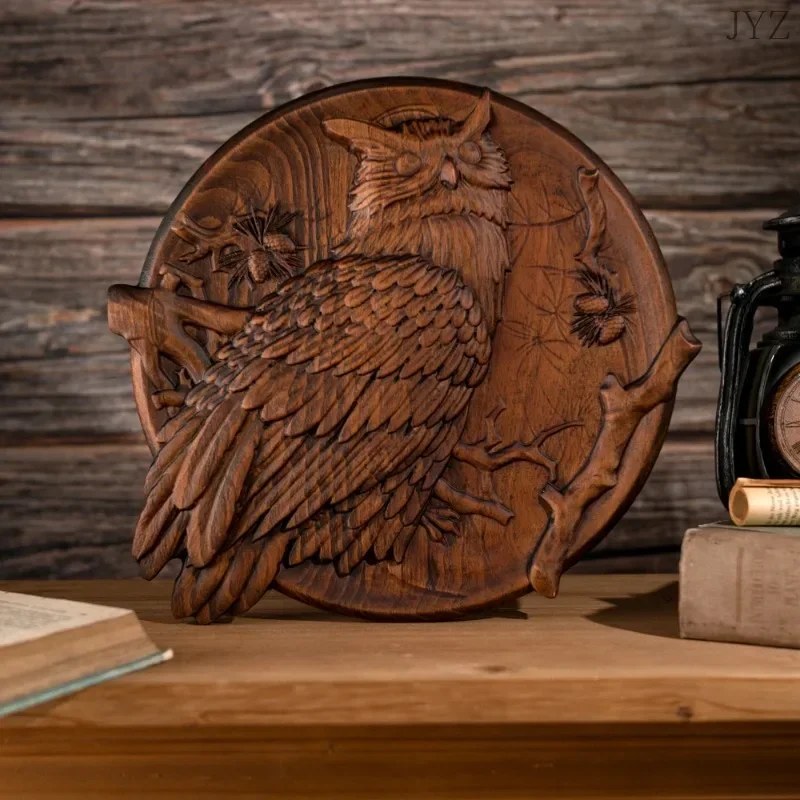 

High Quality Vintage Wood Carved animal Owl Decor, Wall Art home haning Decor