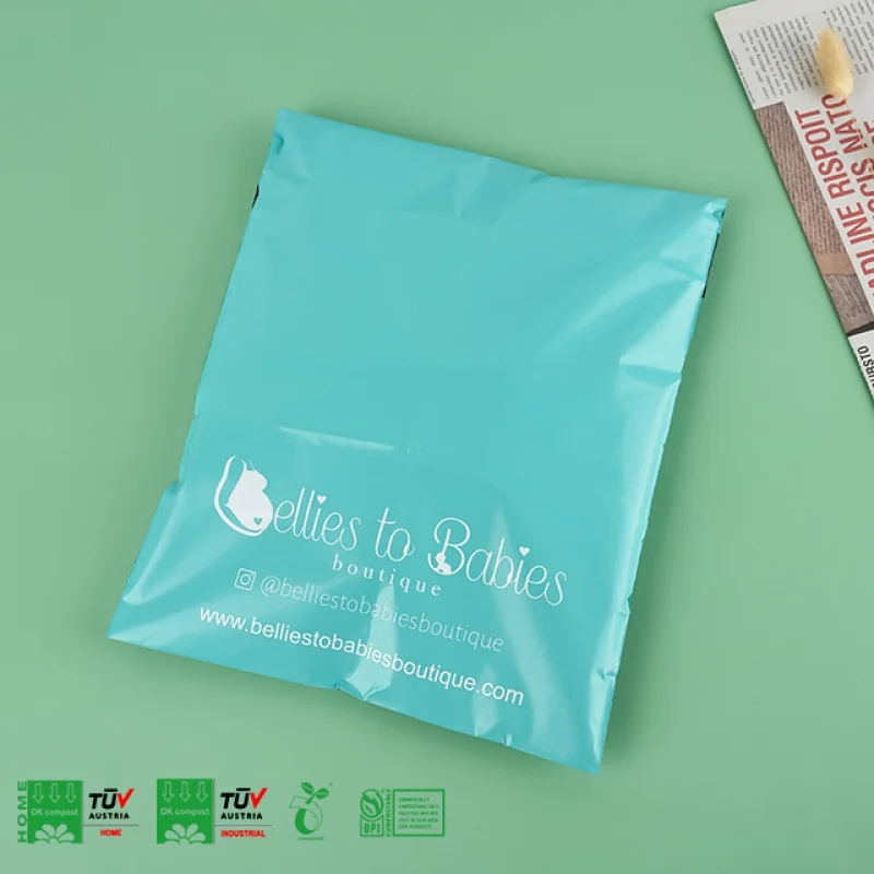 Op Maat Gemaakte Product, Fashion Design Plastic Mail Bag Waterdichte Haarverpakking Tassen Blauwe Polymailers Voor Verzending