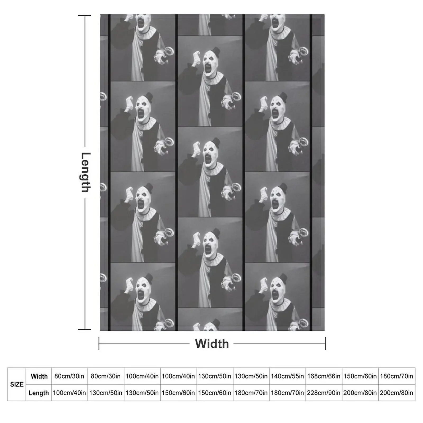 Terrifier art the clown horror Throw Blanket Decorative Beds Cute Furry Comforter Blankets