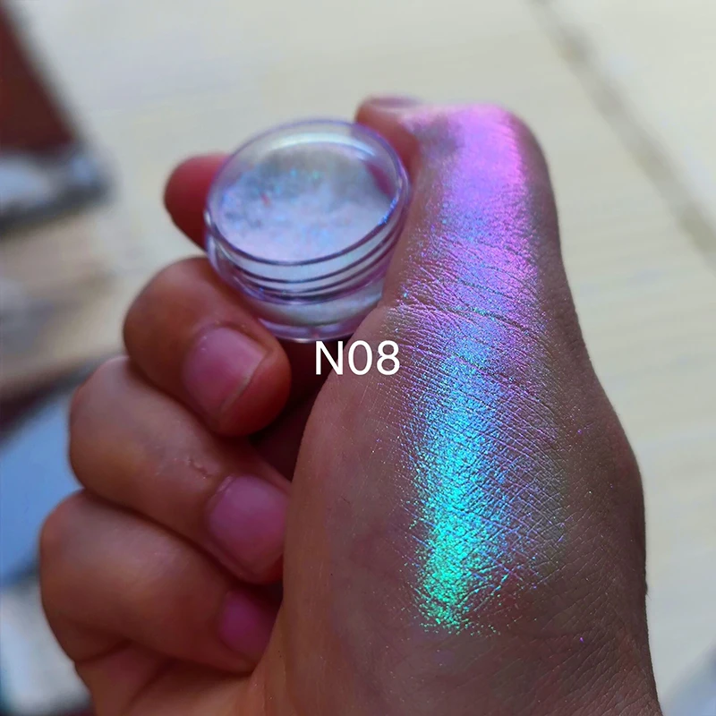 Chrome Laser Eyeshadow Chameleon Pigment Rainbow Eyeshadow Powder Light Change Holographic Colorful Eyeshadow Pigment Glitter