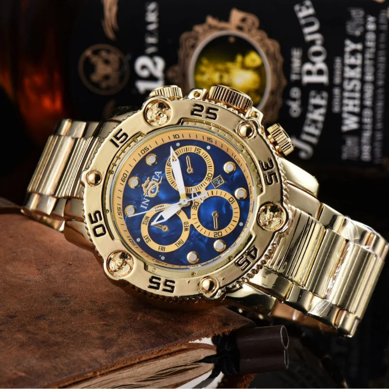 ساعة جوكر لوني للرجال 2025 من الفولاذ المقاوم للصدأ بحركة كوارتز بمينا قزحي الألوان مقاومة للماء 100 متر تصميم فريد مضيء