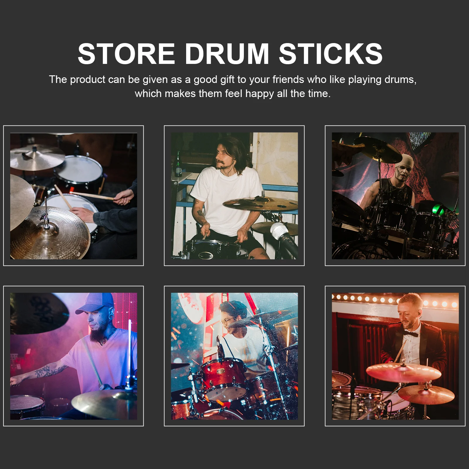 Stylowy pokrowiec na pałeczki perkusyjne, wodoodporny, lekki, łatwy do przenoszenia, możliwość zawieszenia na ścianie, odpowiedni dla perkusistów, świetny pomysł na prezent.