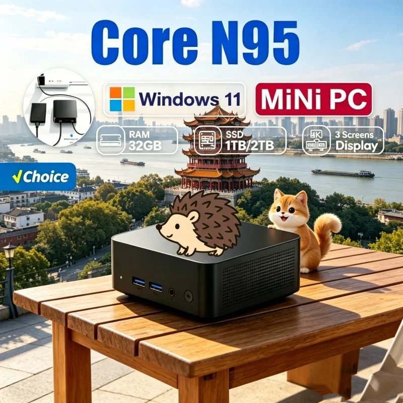 

Aureate 2026 Minuscule MINI PC Windows 11 Pro Core N95 16GB RAM 1TB SSD WIFI 6 BT5.2 4K HD Celeritous Adjust Gaming Home