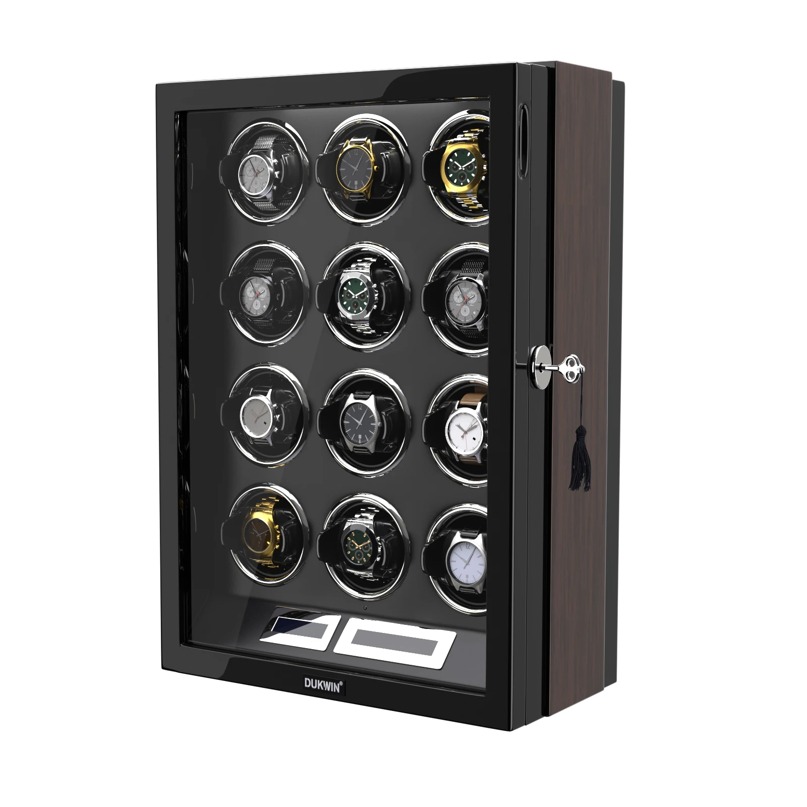 Luxury Watch Winder Box 12 Watch Winder Automatic Winding Touchscreen Mabuchi Motor with LED Light for Watch Storage And Care