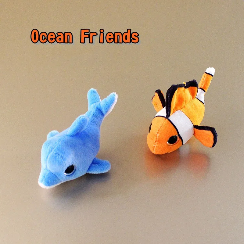 Imagem -04 - Cartoon Plush Action Figure Frigorífico Adesivos Animal Marinho Palhaço Peixe Golfinho Ímã Adesivos Boneca Bonecas Ímã Ktct325