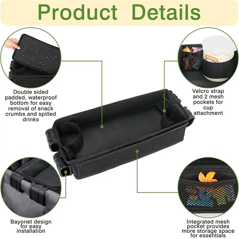 A11E-Stroller Snack Tray Attachment,Universal Stroller Snack Tray For Wonderfold Wagon W2 Accessories - Snack Tray For Kids - view 5