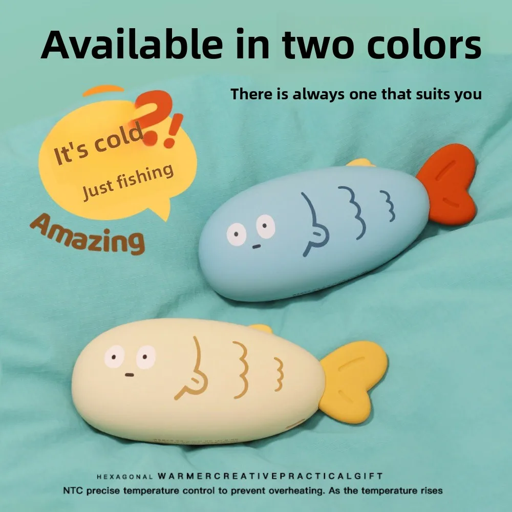 

Креативный дизайн рыбы, забавная грелка для рук, зимняя умная грелка с контролем температуры, двусторонний нагрев, портативное портативное теплое устройство с героями мультфильмов