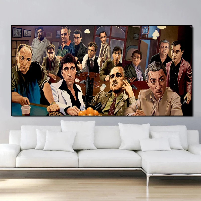 

Movie Character Godfather Poster Canvas Painting Wall Art Movie Poster and Prints Wall Pictures for Living Room Home Decor