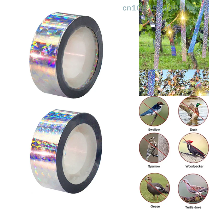 50 متر طويل 2.4 سنتيمتر واسعة وامض عاكس الطيور طارد حزام الصوت حمامة طارد للتحكم في بستان الآفات #5