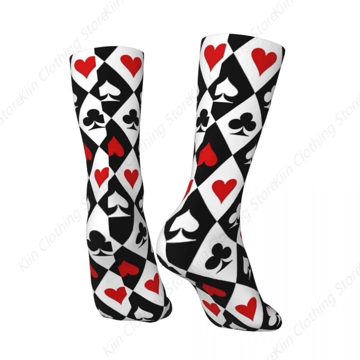 Happy Retro Playing Cards Suit Symbols Crazy Men's Socks Unisex Harajuku Seamless Printed Funny Crew Sock Boys Gift