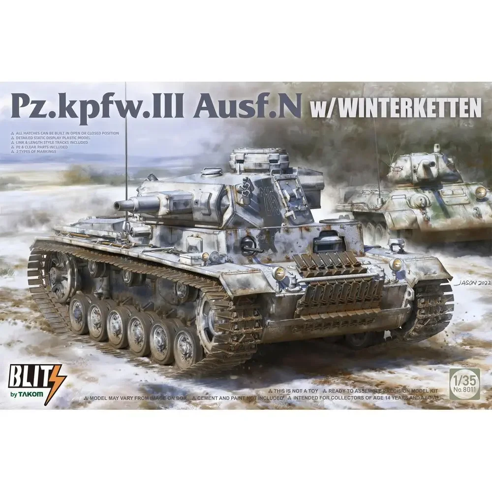 TAKOM 8011 1/35 Pz.kpfw.III Ausf.N w/Winterketten - Scale Model Kit