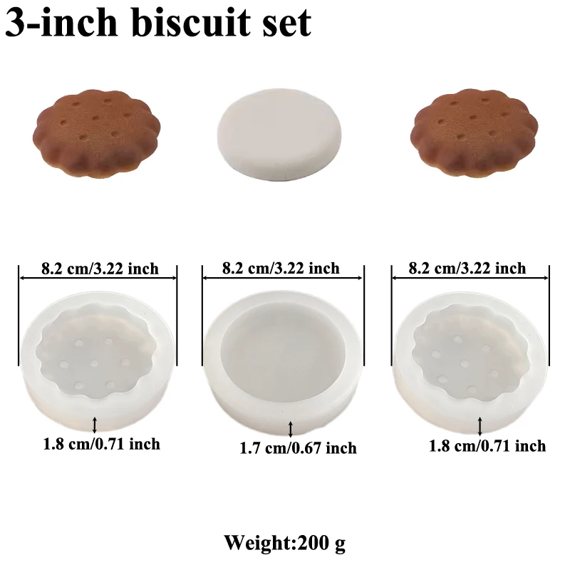 طقم قالب بسكويت من السيليكون ، على شكل بسكويت ، قالب كعكة موس ، أداة خبز الحلوى ، لوازم المطبخ ، 3 بوصة أو 4 بوصة ، 3 بوصة
