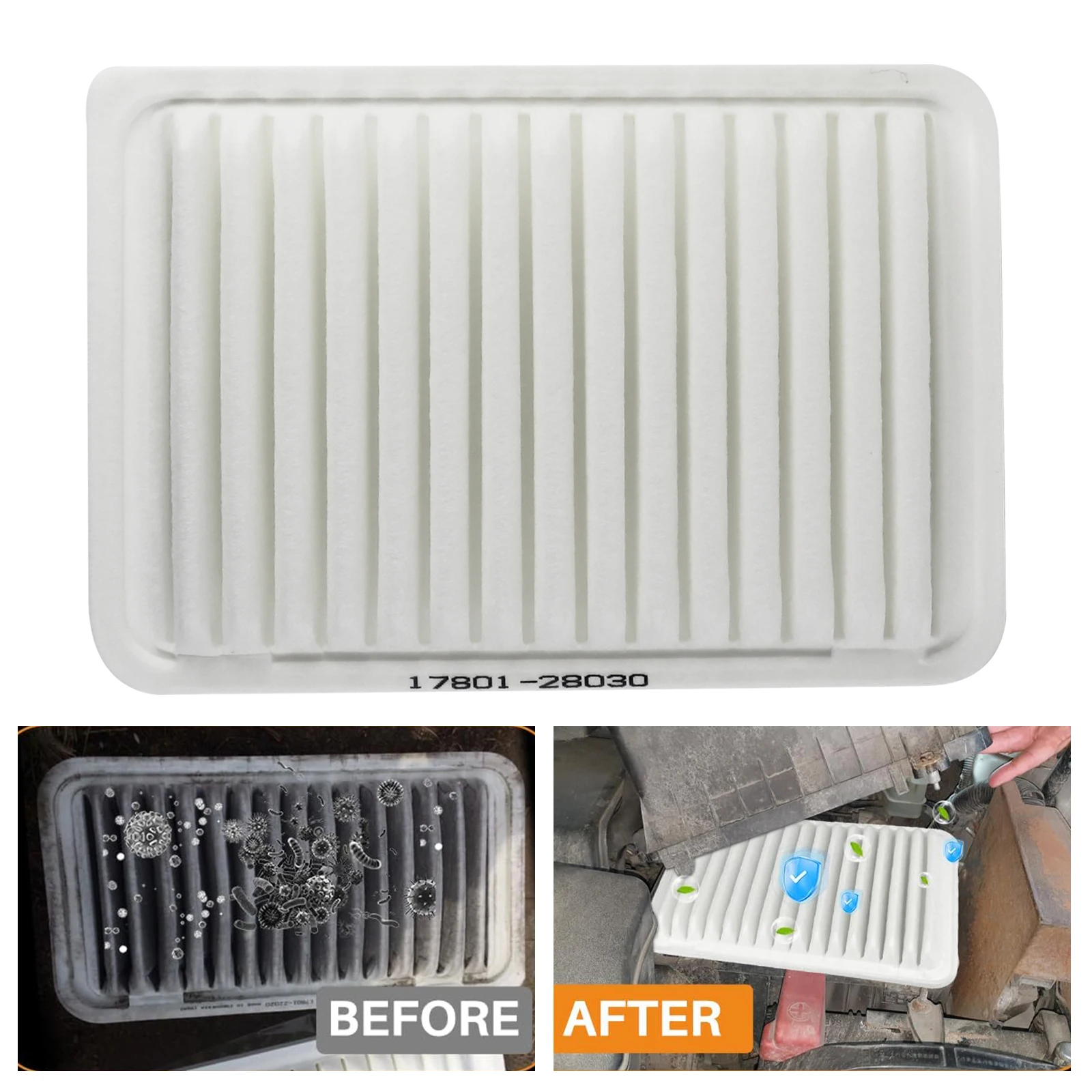 

Engine Air Filter for 2007-2017 Toyota Camry Toyota Venza L4 Replaces 17801-28030 CA10171 17801-0H050