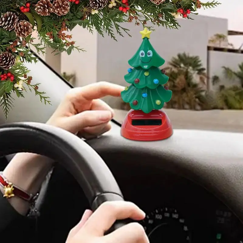 Zonne-dansende kerstboom Autodashboard Bobblehead Danser Kerstboom Kerstmis Zonne-speelgoed Dansende ornamenten Auto