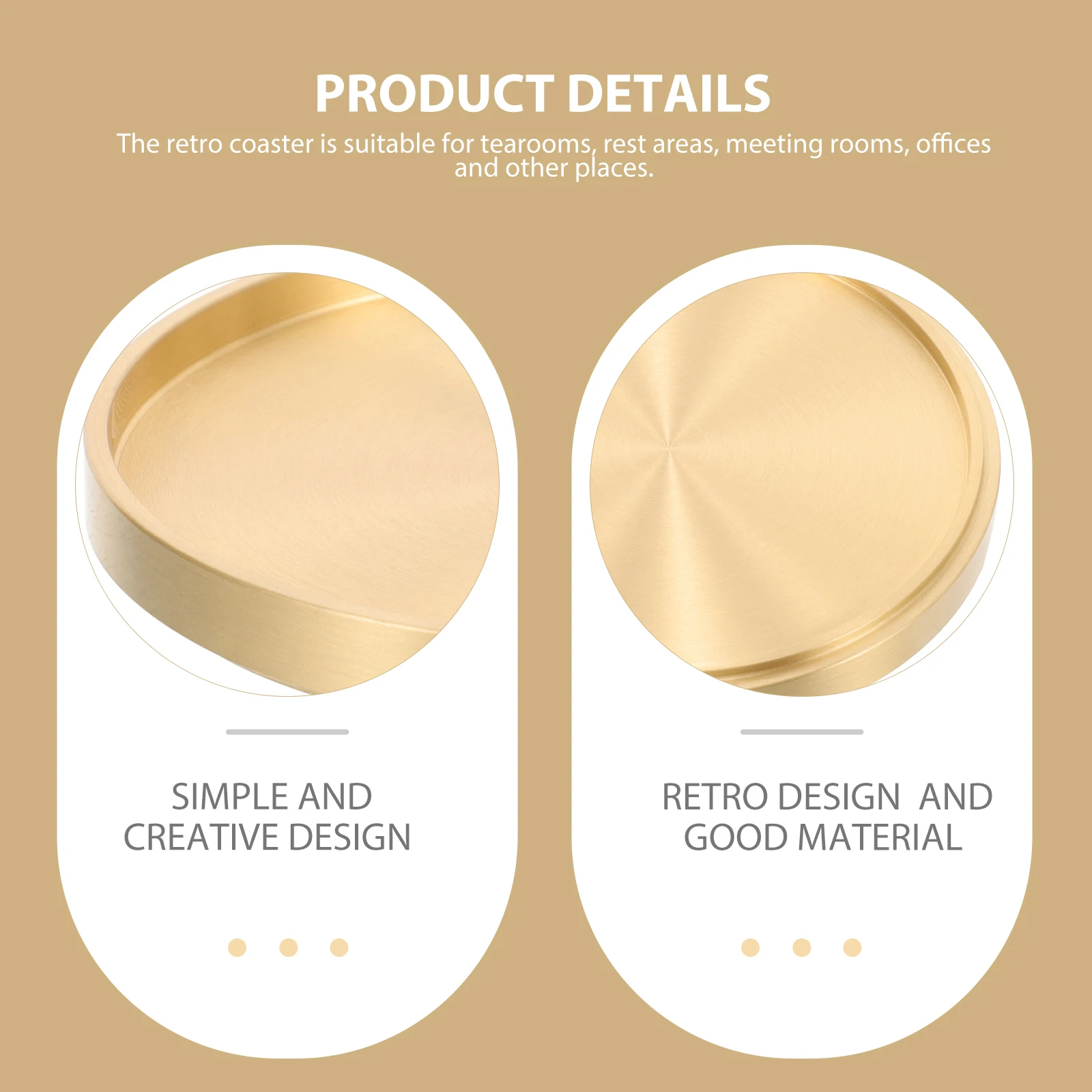 

Brass Coaster Middle Size Copper Tea Cup Stand Heat Resistant Pad Home Office Vintage Saucer Mats Safe Drink Mat