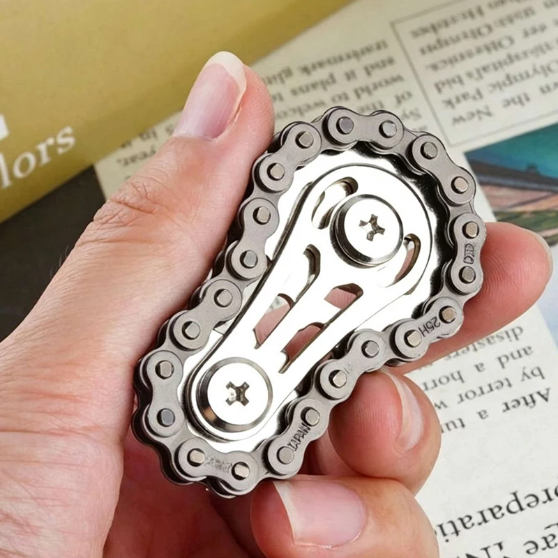 Sprocket Flywheel Fingertip Gyro Metal Fidget Bike Chain Gears Roller Calm Down Anxiety ADHD Focus Relieve Stress Toys Adults