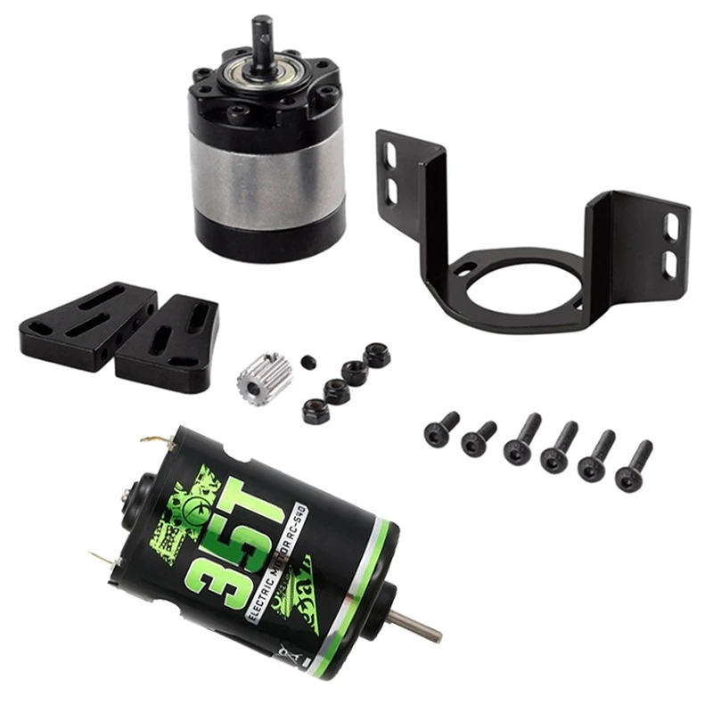 540 Brushed Motor 35T With 1:5 Reduction Gearbox For 1/14 Trailer 1/10 RC Car Crawler Axial SCX10 Traxxas TRX4 Accessories