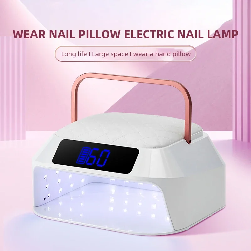 218W Leather Hand Pillow Nail Lamp Powerful Manicure Nail Drying Lamp 2 In 1 Nail Dyer Dual Light Sources 82 Leds UV Dryer Light