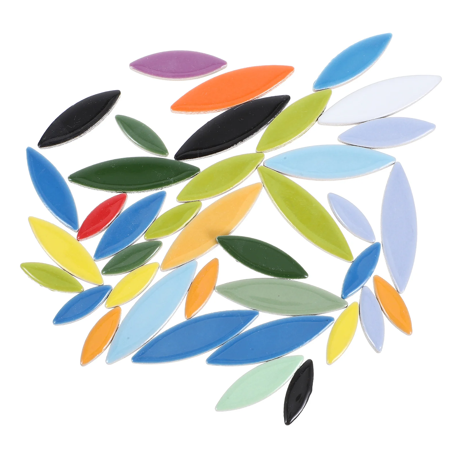 

100G Colorful Ceramic Mosaic Tiles Leaf Petal Shapes for DIY Craft Projects Home Decor Art Design Bulk Pieces Tiles Bulk