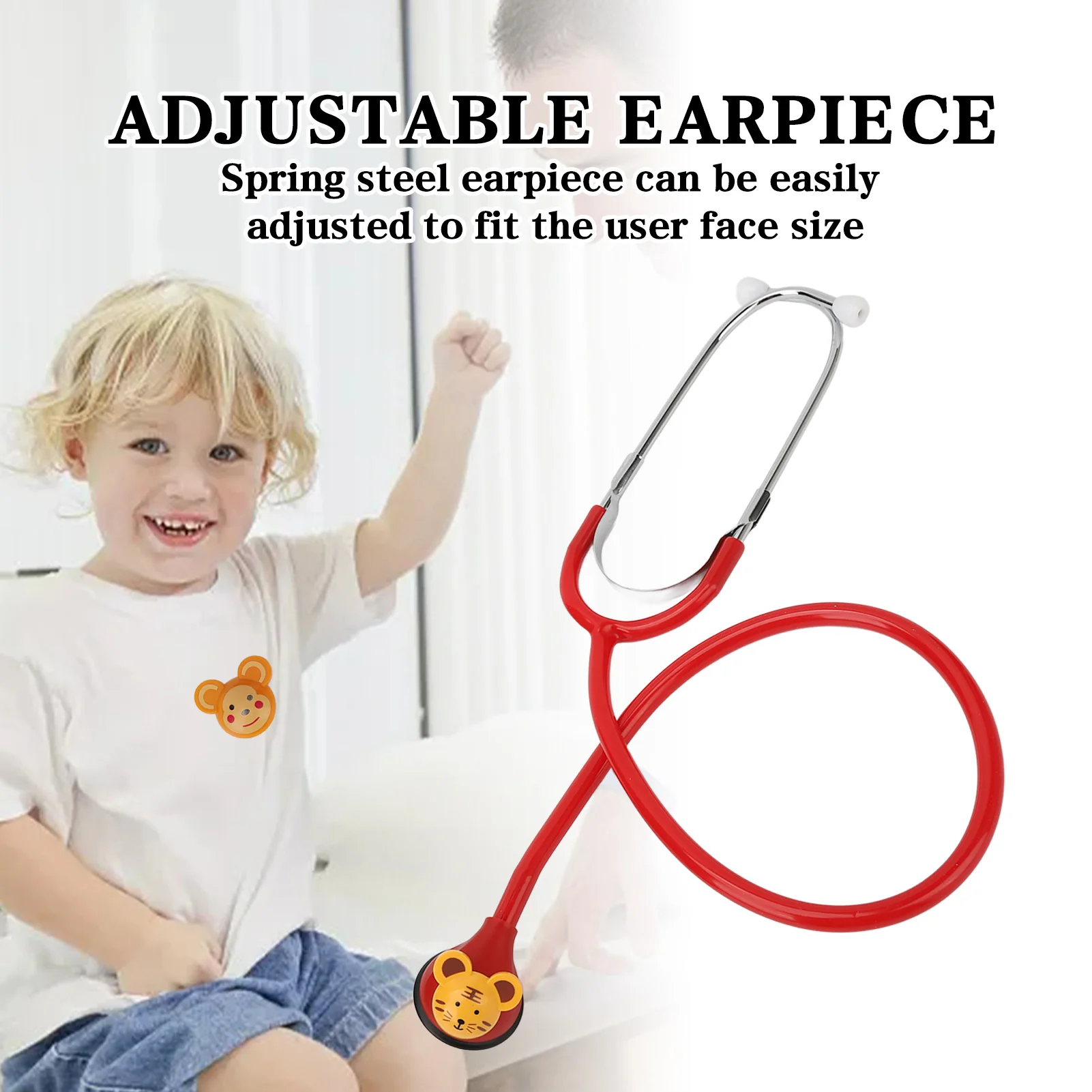 Stethoscope Cartoon Animals 5 Heads Multiple Colors Soft Ear Plugs Pediatric Stethoscope Kid Friendly for Pediatrician