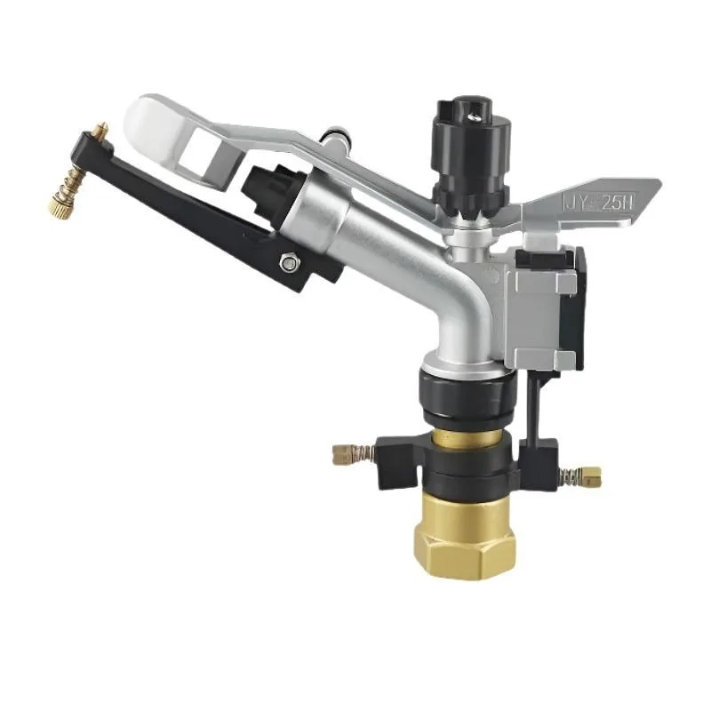 1‑Inch Automatic Rotating Rocker Sprinkler Gun 0‑360° Adjustable Aluminum Spray Head for Farmland Lawn Dust Control Irrigation