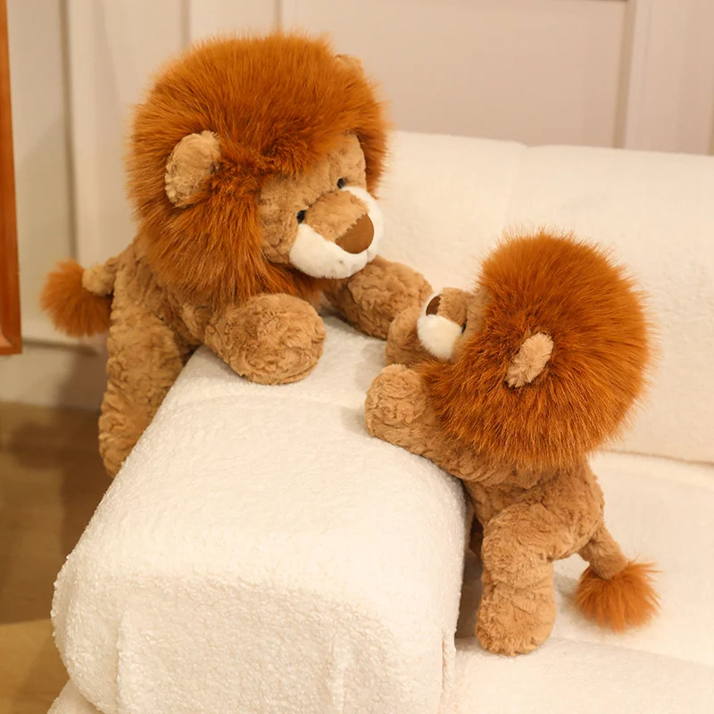 

25CM Soft Plush Lion Doll With Realistic Mane Cuddly Stuffed Animal Toy For Children Kids Birthday Gift Home Decoration