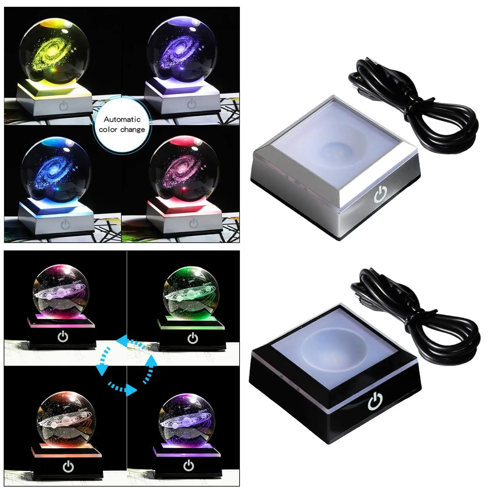 

Светодиодная подставка-держатель для лампы с USB-питанием для кристаллов, художественных украшений и декоративных элементов