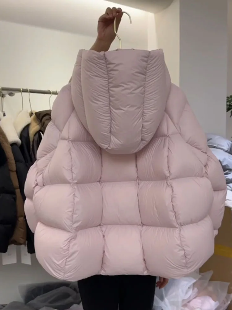 Único rosa ort puffer jaet inverno 2025 novo coreano sle tamanho pequeno pão casaco comute sle fibra de poliéster
