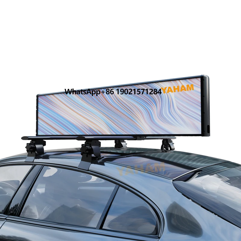 2025 nouveau Taxi Top affichage LED P2.96mm grande taille Ultra longue et mince barre extensible affichage Taxi Led affichage voiture haut écran LED