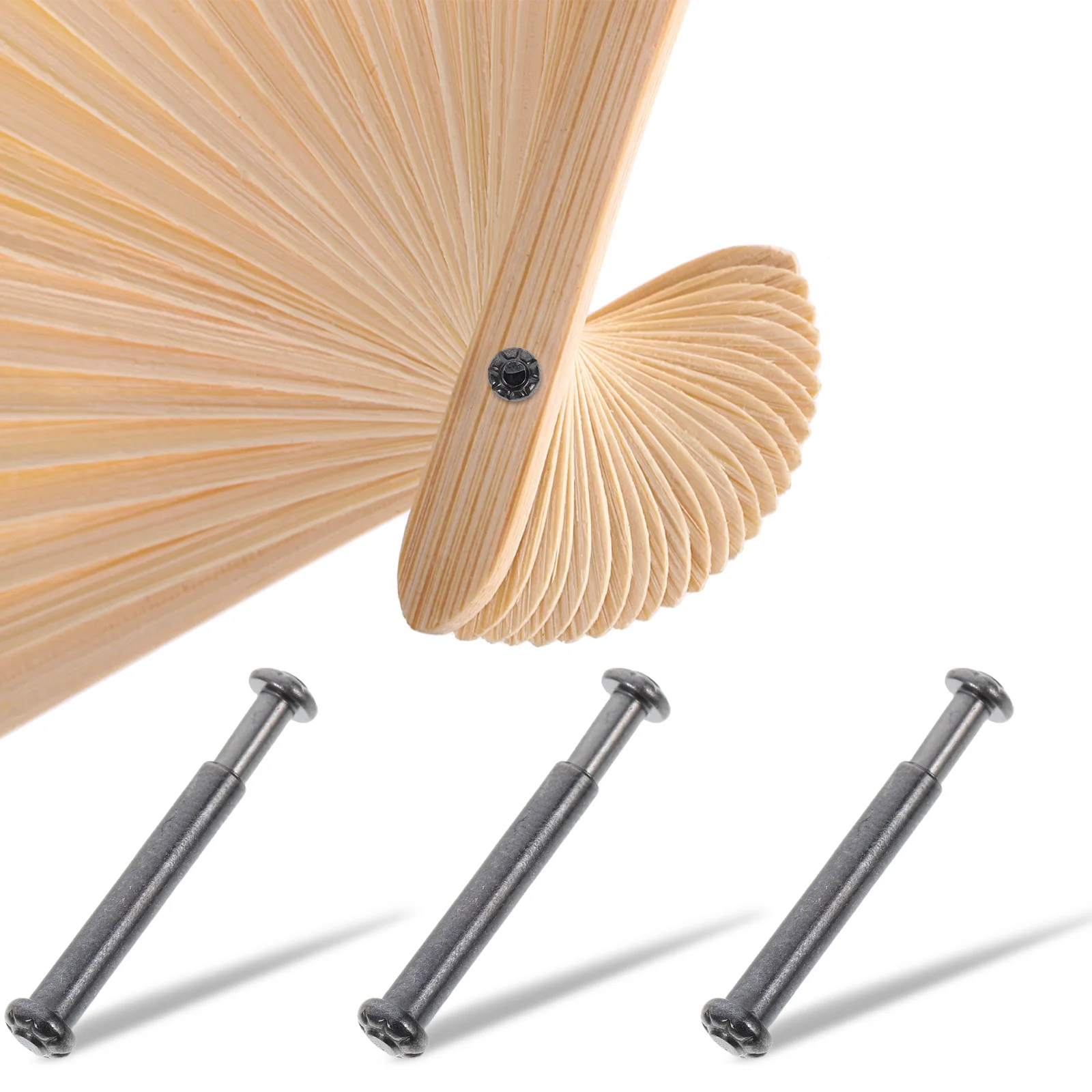 

6Set Folding Fan Repair Kit Durable Rivet Nail Nut Hand Fan Shaft Fasteners DIY Replacement Accessories Rivet and Nut Repair Kit