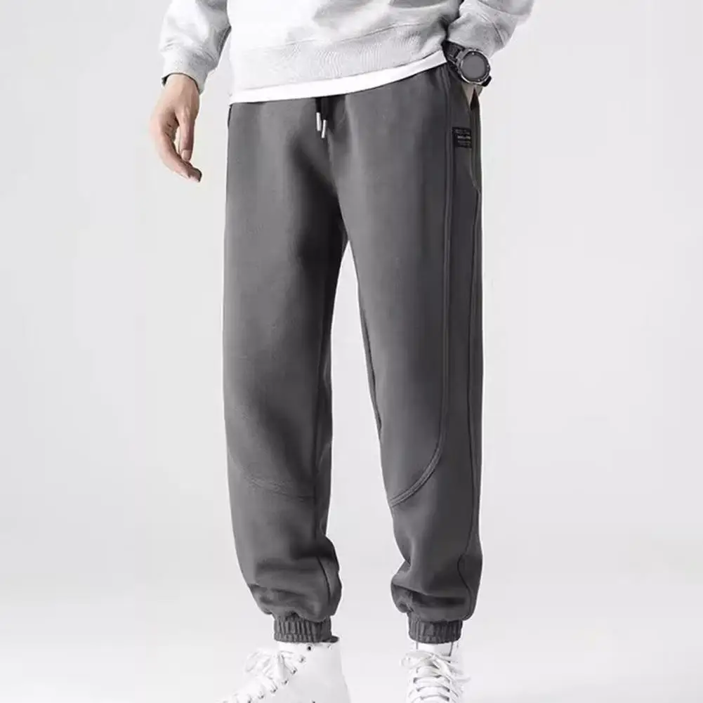 Men's Winter Fleece Pants Warmth Comfort Thickened Design Men Pants Sporty Loose All-match Casual Male Trousers