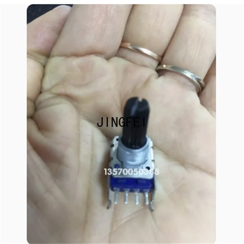 2 potenciómetros japoneses ALPS Alps RK11 B50K con un eje central de 18 mm de longitud y un potenciómetro de volumen con eje en forma de flor