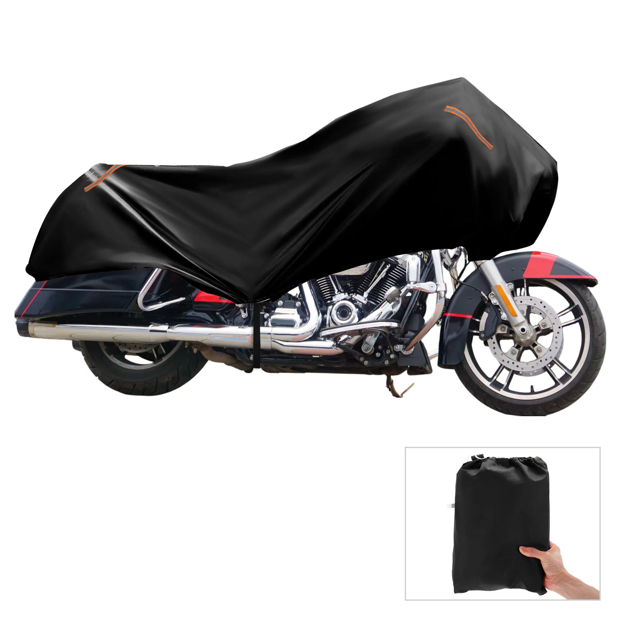 

UXCELL 210D Motorcycle Cover Half Cover Outdoor Waterproof Rain Dust Protector for Most Full Dress Touring Cruiser Black