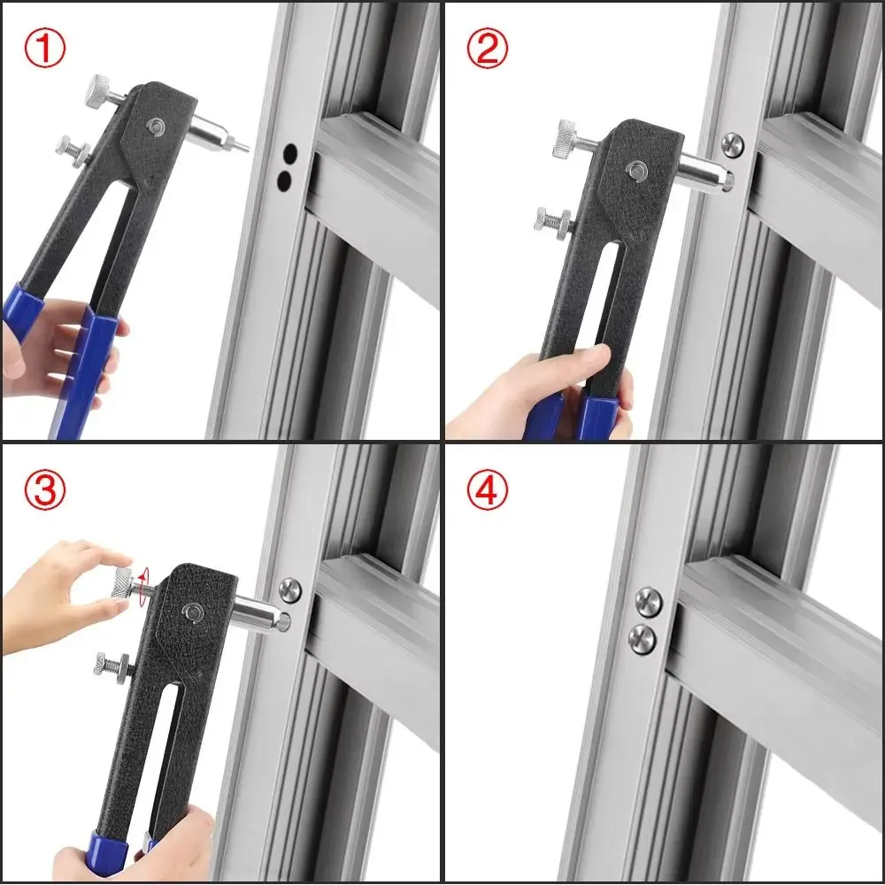 with Metric Nuts Assortment Rivet Nut Tool Kit M3/M4/M5/M6/M8 Manual Nut Rivet Plier Set Non-slip Rust-proof