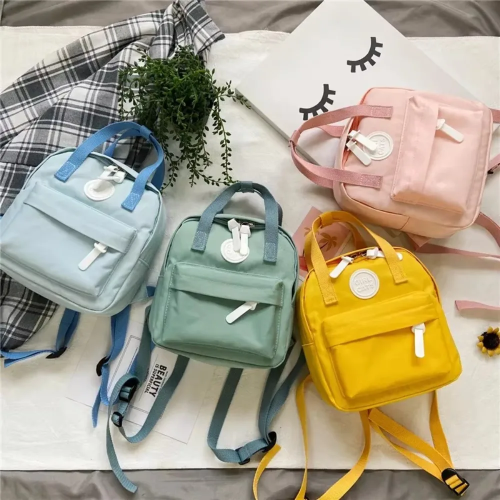 Backpacks for Children 2022 New Girls\' School Bag Retro Women Mini Backpack Fashion Solid Color Small Backpacks Student