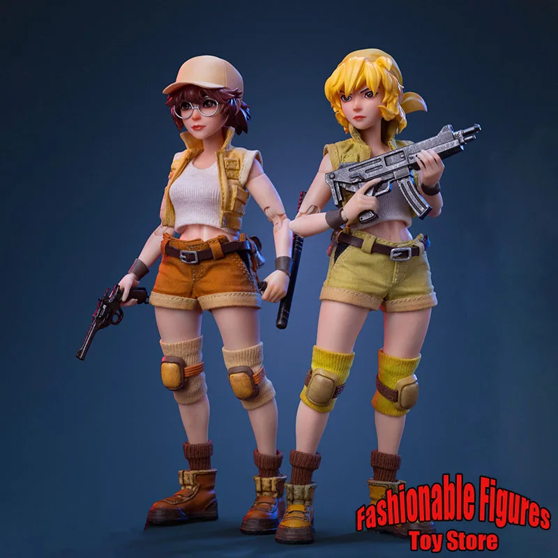 TUNSHI Studio 1/12 Schaal Collectible Figuur Metal Slug Girls Fio Eri Model 6 ''Volledige Set Vrouwen Action Figure Soldaat Lichaam poppen