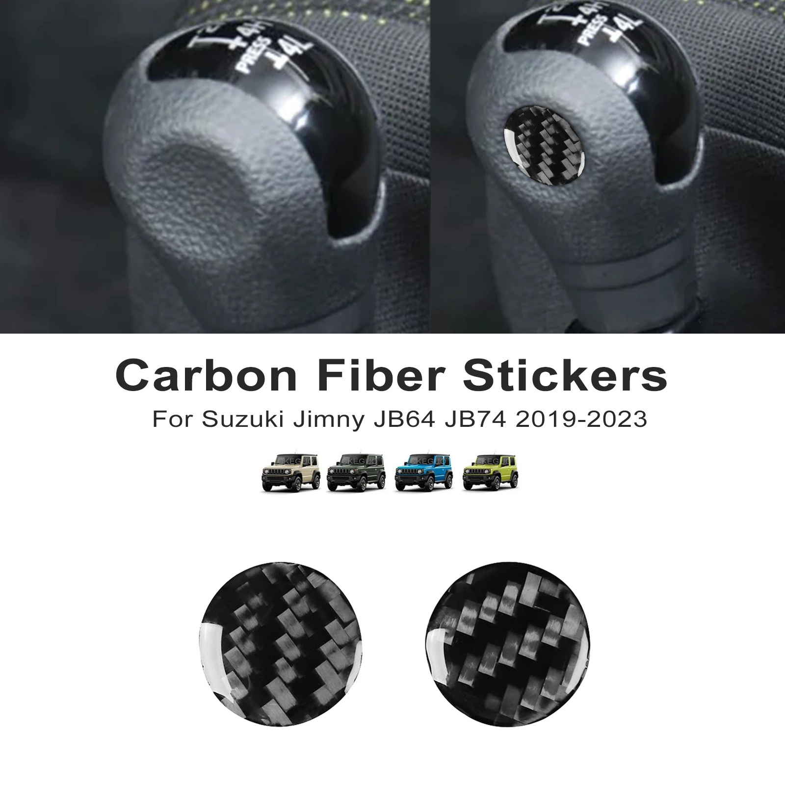 Carbon Fiber Control Knob Panel Decorative Car Covers Car Styling Trim Stickers Protector For Suzuki Jimny 2019 2020 2021 2022 2