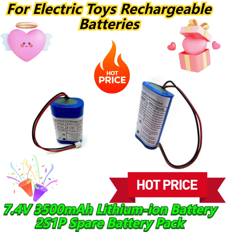

7.4V 3500mAh Lithium-ion Battery 2S1P Spare Battery Pack For Electric Toys Rechargeable Batteries